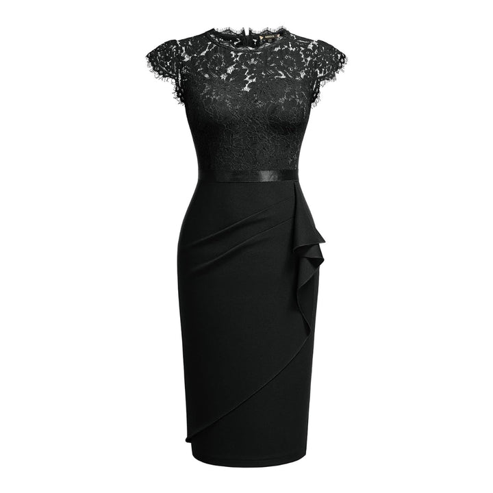 Women Black Wine Formal Party Dress for Cocktail Party, Wedding Guest, Work - OneBag