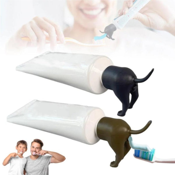 2 Pcs Pooping Dog Butt Toothpaste Topper Dispenser Cover