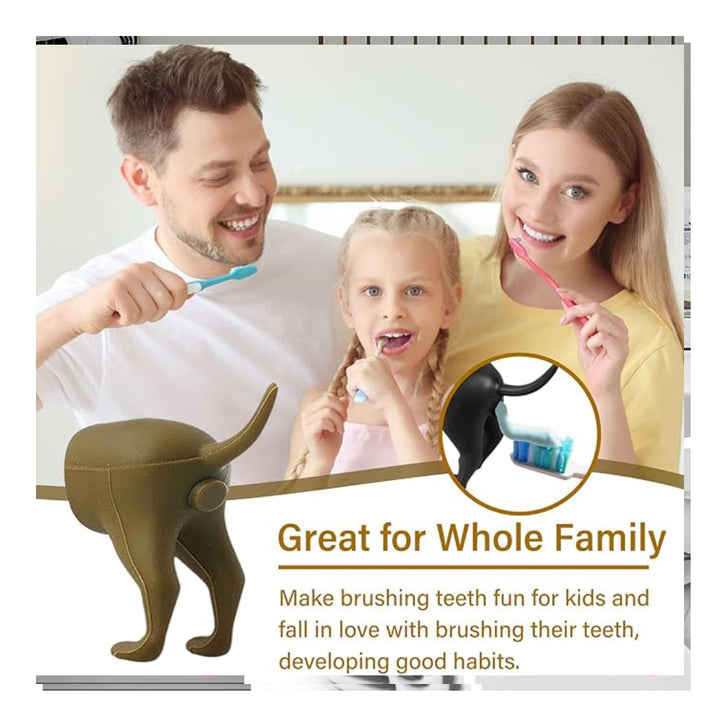 2 Pcs Pooping Dog Butt Toothpaste Topper Dispenser Cover - OneBag
