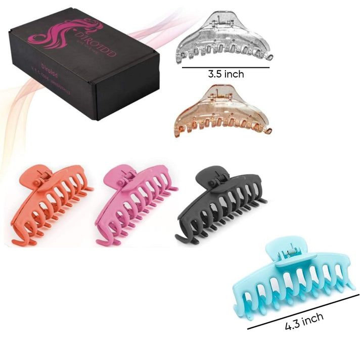 6 Pcs  Ladies Women Large and Small Hair Clamp Accessories Plastic Acrylic Hair Claws For Thick Hair - OneBag