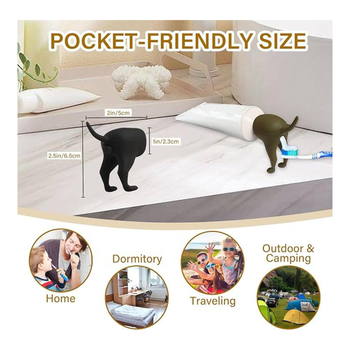 2 Pcs Pooping Dog Butt Toothpaste Topper Dispenser Cover - OneBag