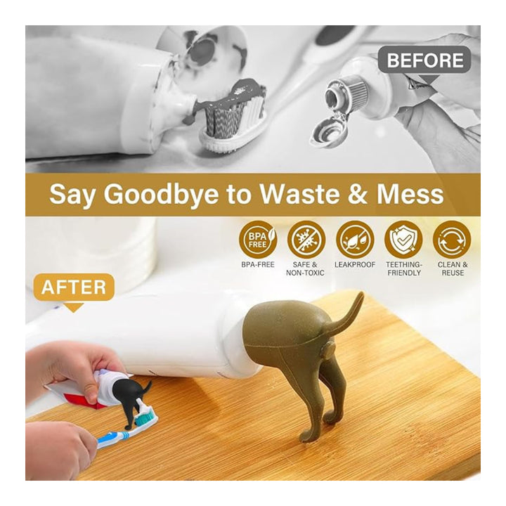 2 Pcs Pooping Dog Butt Toothpaste Topper Dispenser Cover - OneBag