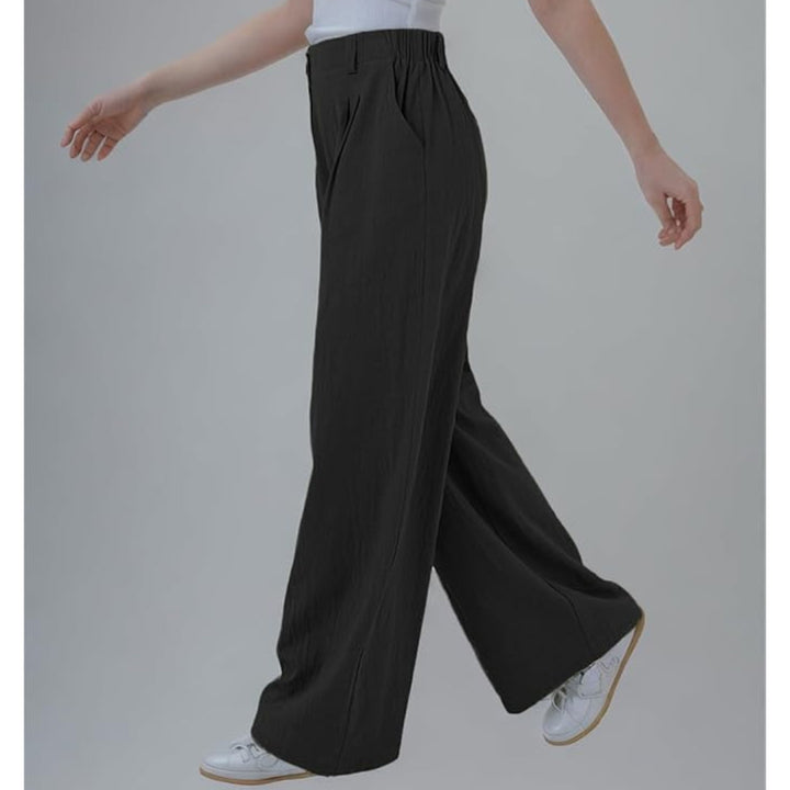 Wide Leg High Waisted Linen Trousers - OneBag