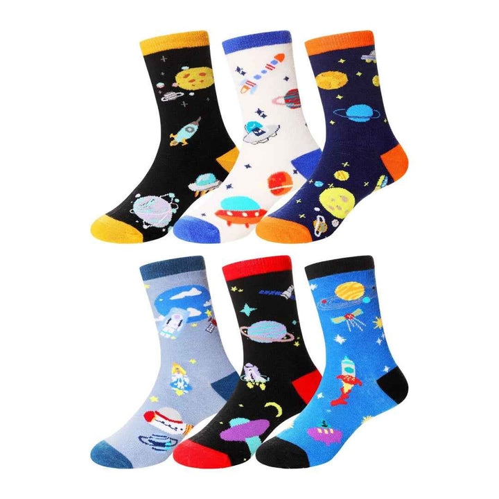 6 Pcs Toddlers Non-Skid Cotton Socks