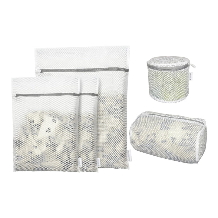 2 4 5 Pcs Mesh Laundry Bags, Travel Organiser, Closet Storage with Protective Zipper - OneBag