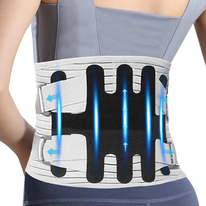 Lower Back Support Belt for Pain Relief, 5 Ribs Adjustable Lumbar Support for Disc, Sciatica, Scoliosis - OneBag