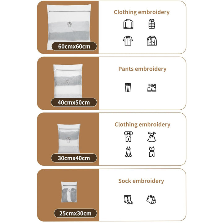 2 4 5 Pcs Mesh Laundry Bags, Travel Organiser, Closet Storage with Protective Zipper - OneBag