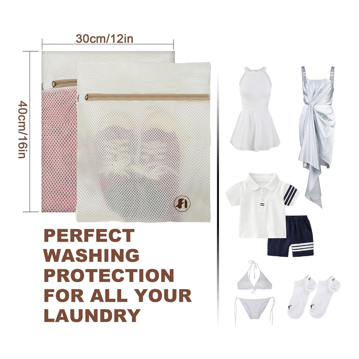 2 4 5 Pcs Mesh Laundry Bags, Travel Organiser, Closet Storage with Protective Zipper - OneBag