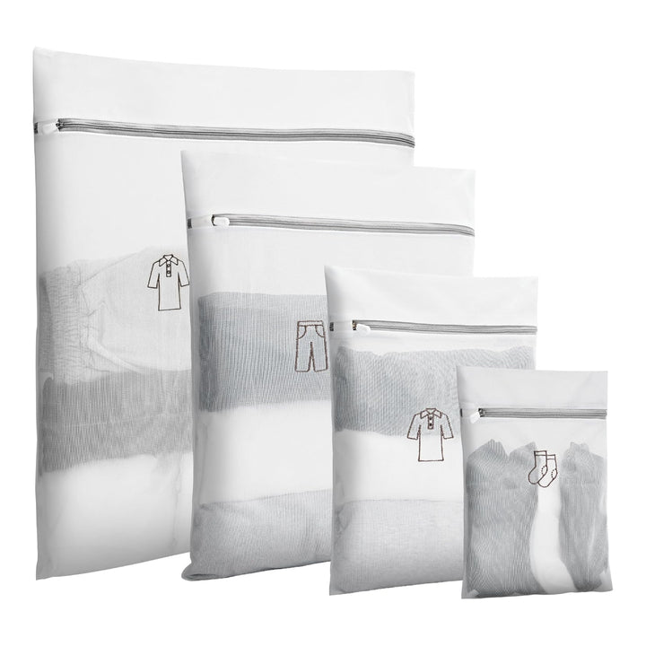 2 4 5 Pcs Mesh Laundry Bags, Travel Organiser, Closet Storage with Protective Zipper - OneBag