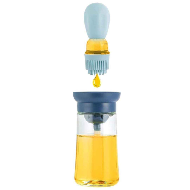 2 Pcs Glass Oil Dispenser Bottle  with Silicone Basting Brush for Cooking, Sauce, BBQ Grill