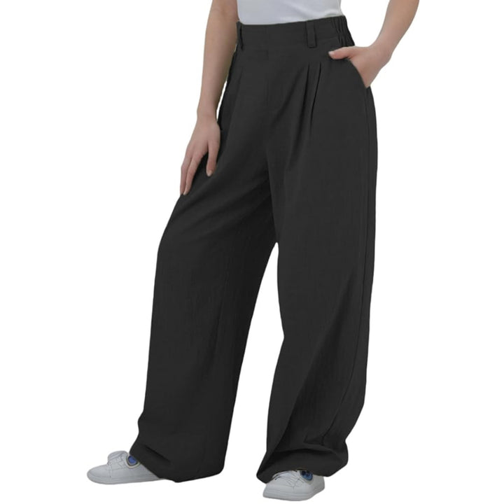 Wide Leg High Waisted Linen Trousers - OneBag