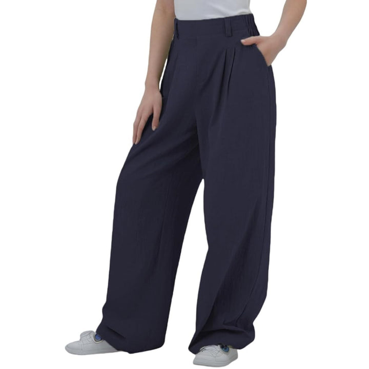 Wide Leg High Waisted Linen Trousers - OneBag