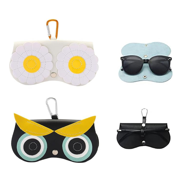 2 Pcs Eyeglass Pouch Multiple Cartoon Animal Sunglasses Double Safety - OneBag
