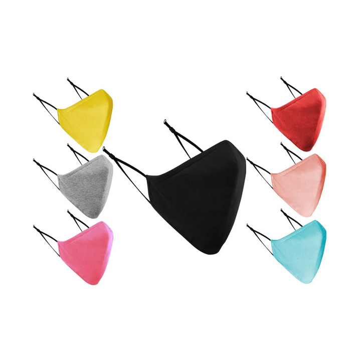 7 Pcs Washable Cotton Face Masks, Breathable Cloth Face Cover for Adults with Adjustable Ear Loops - OneBag