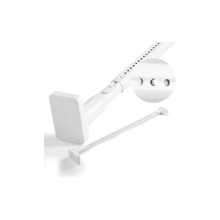 Deconovo White 100-260cm Telescopic Curtain Poles, Shower Curtain Rail, No Drilling Metal Extendable Shower Curtain Poles, Tension Rods Idael for Kitchen, Bathrooms, Closets - OneBag
