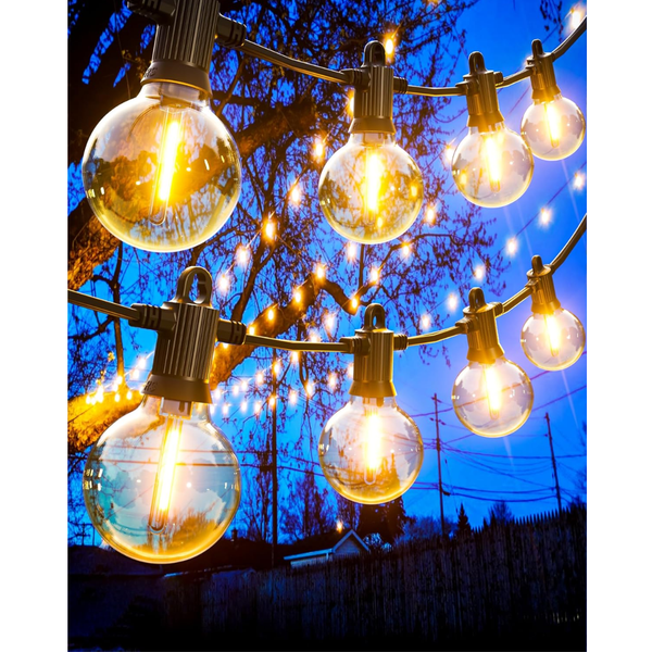 Outdoor String Lights 33ft Mains Powered Garden Festoon Lights Warm White