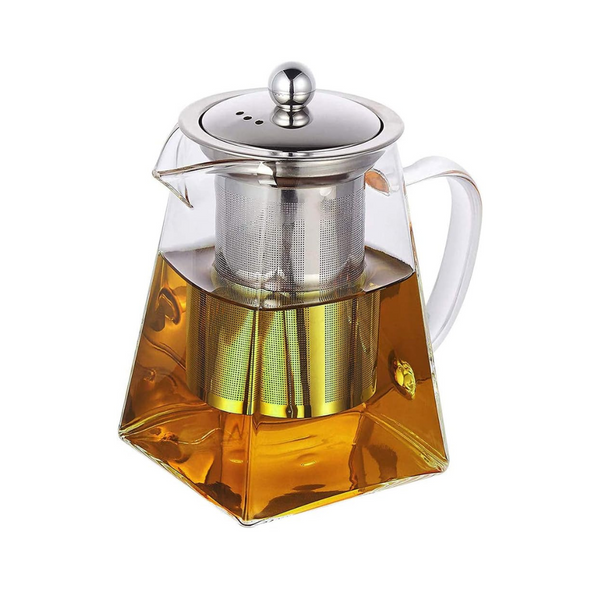 950ml Heat Resistant Clear Glass Teapot Jug With Infuser Coffee Tea Leaf Herbal Pot