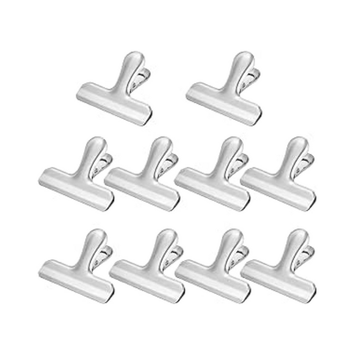 10 Pcs Stainless Steel Closure Clips, Metal Clips for Bags and Documents - OneBag