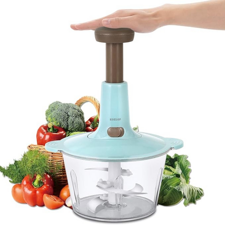 Food Chopper Processor 2L Powerful Manual Hand Pushing  Stainless Steel Food Chopper Processor - OneBag