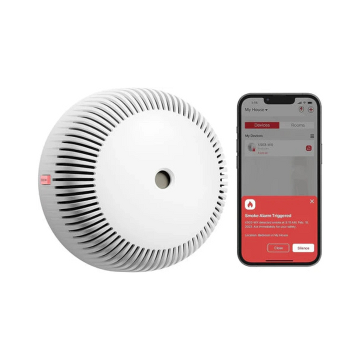 Smart Wi-Fi Smoke Alarm Detector with Replaceable Battery, Silence Button, Self-Check Function - OneBag