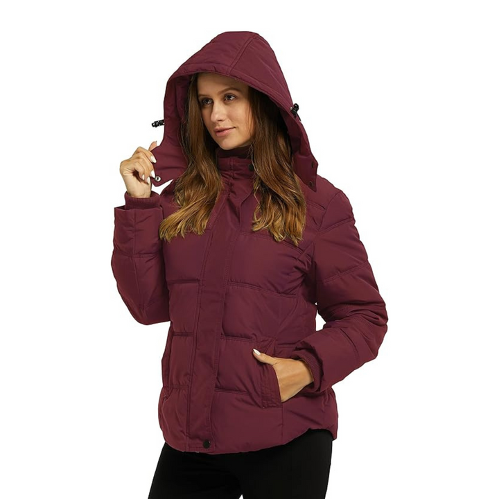 Women's Winter Warm Jacket Winter Coat Thicken Puffer Jacket with Removable Hood - OneBag