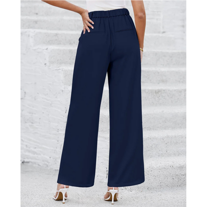 Women Cropped Trousers, Ladies Navy Blue Pants, 12-14 UK Size, M - OneBag