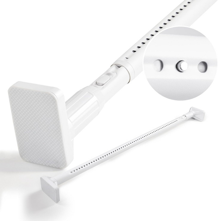 Extendable White Curtain Poles(100-350cm), No Drilling Extra Long Tension Rod for Eyelet Curtains - OneBag