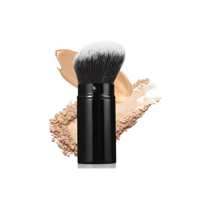 Makeup Brush, Kabuki Face Brushes with Angled Retractable Travel Blush, Kabuki Synthetic Brush Portable - OneBag