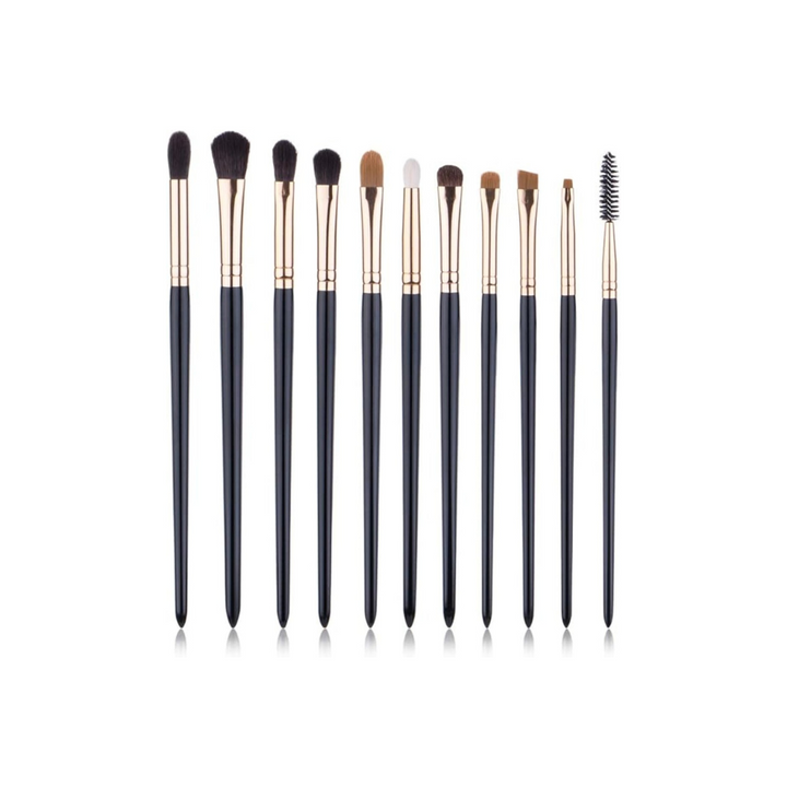 11 Pcs UNIMEIX Black Eye Makeup Brushes, Pearl White Eyeshadow Makeup Brushes Set - OneBag