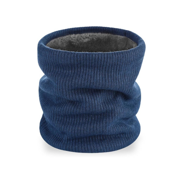 Navy Blue Winter Neck Warmer, Snood Winter Neck Scarf, Thermal Double-Layer Fleece Pullover Neck Scarf - OneBag