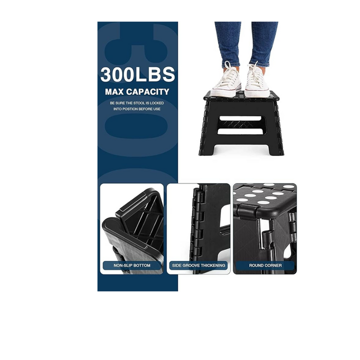 9 inch Folding Step Stool Lightweight Foldable Stool Plastic Stool - OneBag