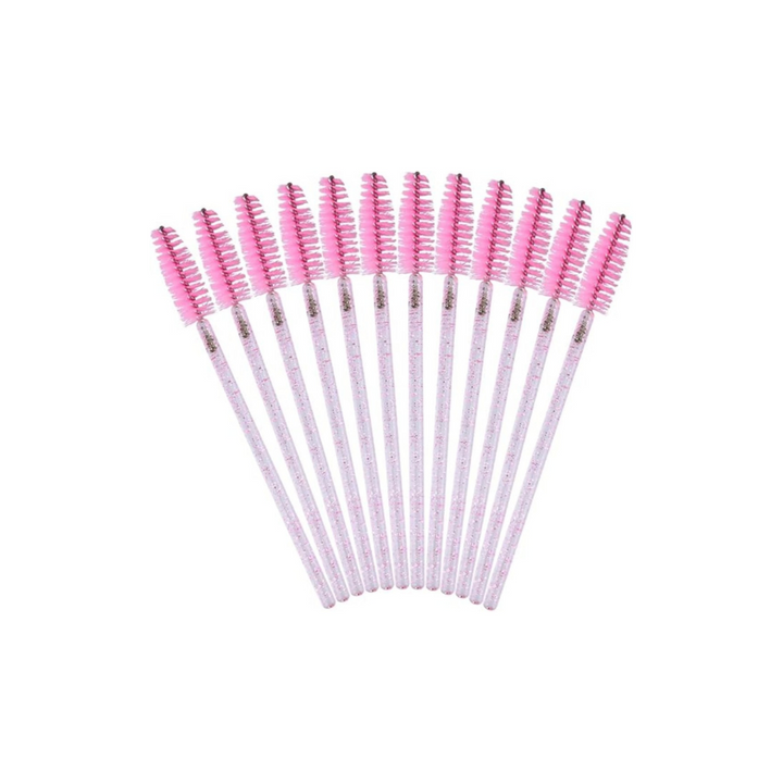 50 Pcs Eyelash Wands Disposable, Crystal Mascara Wands Pink and White - OneBag