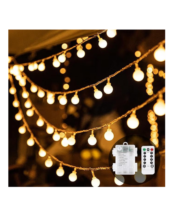 Fairy Lights,60 LED 30FT Waterproof String Lights,8 Lighting Mode Christmas Decorations Lights for Bedroom