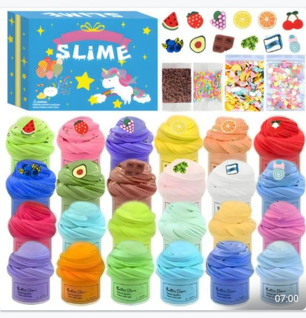 10/12/32 Pcs Mini Butter Slime Kit, Include Watermelon, Coffee, Stitch, Peach Slime Charms etc, Soft and Non-Sticky, Scented Slime for Girl Boys