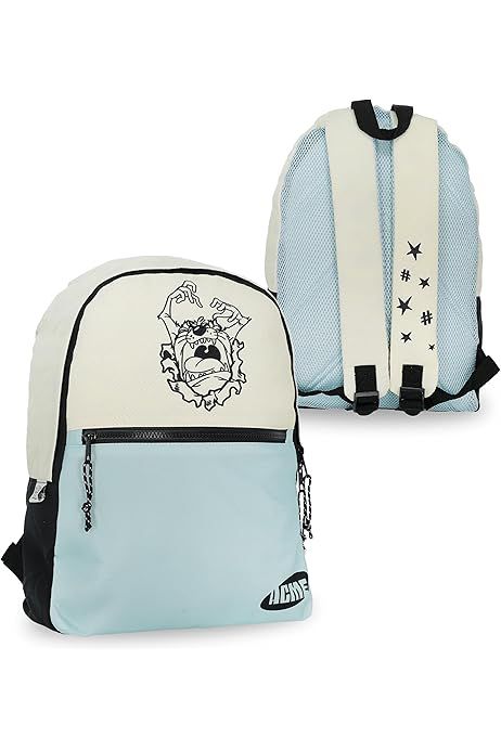 2 Pcs TAZMANIA LOONEY TUNES 40 cm Backpack &  Nylon Bag Portable Hole, Warner Bros, Unique And Modern Design, Comfortable And Versatile Fit - OneBag