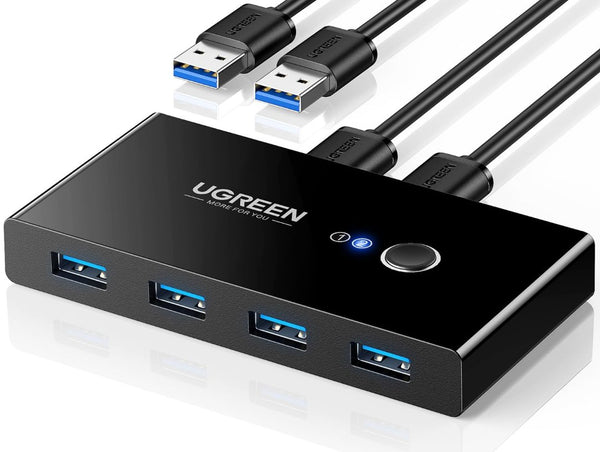 UGREEN USB 3.0 Switch 4 Port USB Switch Selector 5Gbps High-Speed Peripheral Sharing Switcher