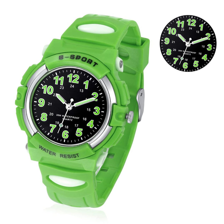 Kids Watches, Child Quartz Wristwatch for Boys Girls Kids, Waterproof Time Teach Watches (Green) - OneBag