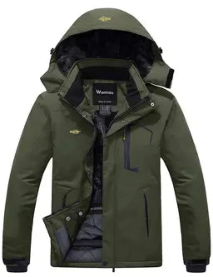 Waterproof Jacket For Men Outdoor Warm Windbreaker Jackets with Detachable Hooded - OneBag