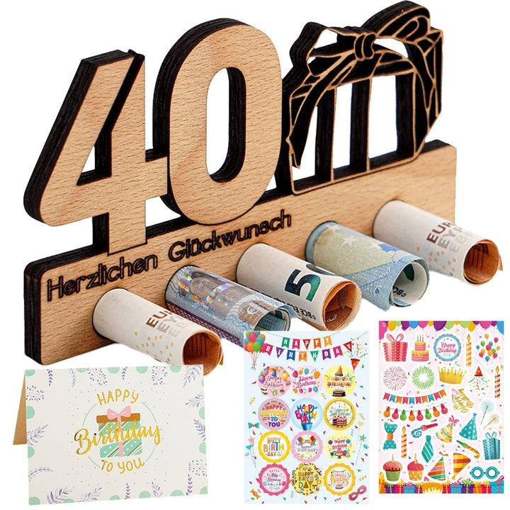 Wooden Guest Book, 40th Birthday Gift Signature Plaque, Wooden Number 40 - OneBag