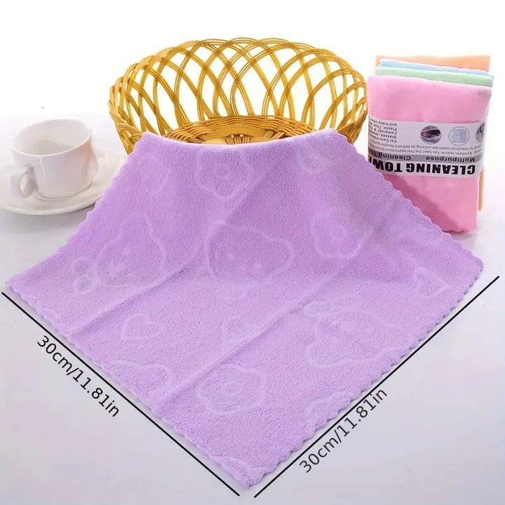 10 Pcs Microfiber Cleaning Cloth, Dishwashing Durable Absorbent Dishwashing Towel Wiping Rags - OneBag