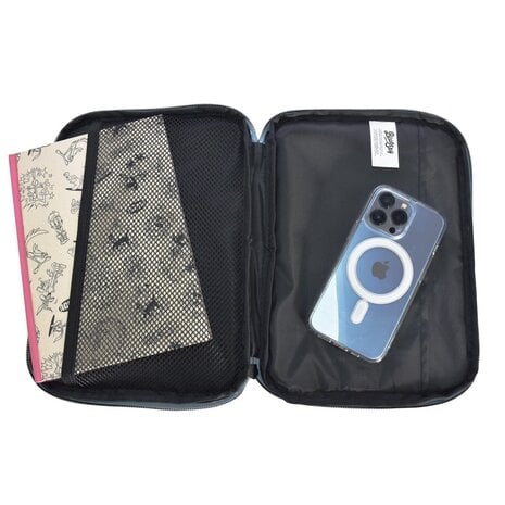 2 Pcs TAZMANIA LOONEY TUNES 40 cm Backpack &  Nylon Bag Portable Hole, Warner Bros, Unique And Modern Design, Comfortable And Versatile Fit - OneBag