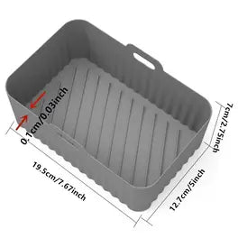 2 Pcs Black Hmfmdy Air Fryer Silicone Liners, Higher Air Fryer Accessories for Ninja Foodi Flexdrawer 10.4L AF500UK, Replacement for Disposable Parchment Paper Liner - OneBag