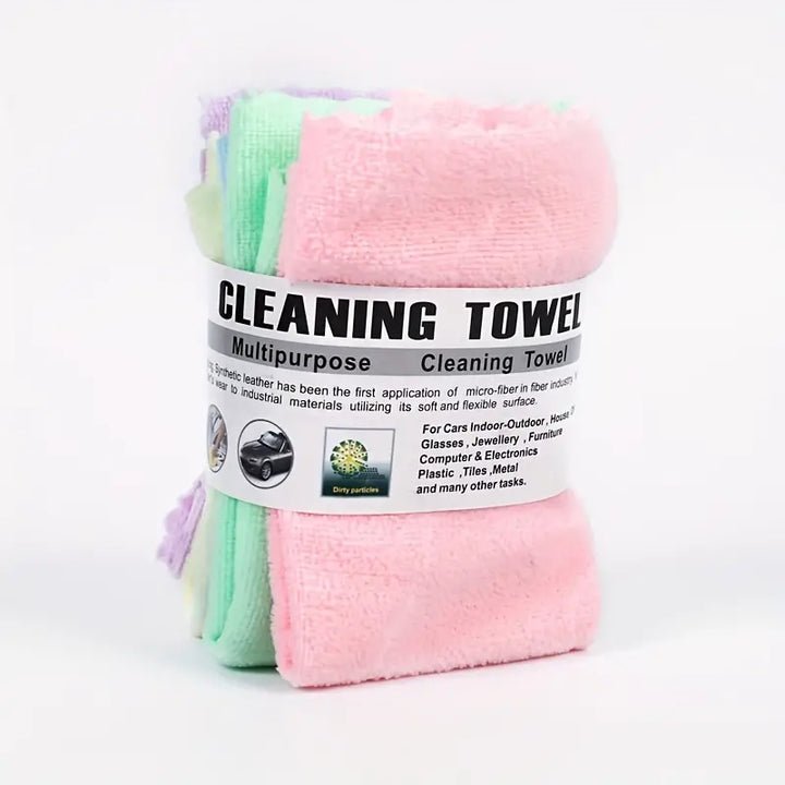 10 Pcs Microfiber Cleaning Cloth, Dishwashing Durable Absorbent Dishwashing Towel Wiping Rags - OneBag