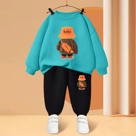 11-12 Years Green Gavena Kids Tracksuit, Boys Girls Fleece Top and Joggers Set, Casual Outdoor Sportwear - OneBag