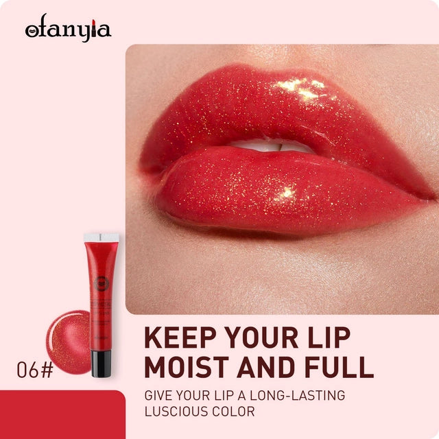 12 Colors Glossy Lip Glaze Crystal Shimmer Lip Gloss, Gifts for Her, Long Lasting Moisturizing Lip Gloss, Liquid Lipstick Glitter Lip Tints Kit - OneBag