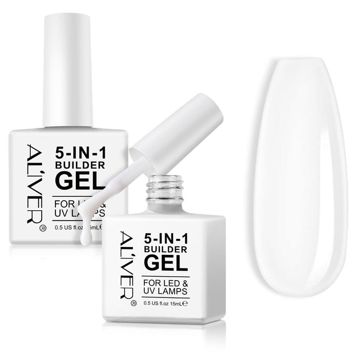 2 Pcs 15ml Builder Nail Gels,  5 in 1 Builder Base Strengthening Gel, Professional Manicure Repair - OneBag