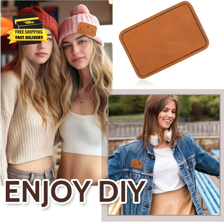 30 Pcs Blank Leatherette Hats Patches with Adhesive Rustic, Leatherette Rectangle Patches Faux, Leather Patches - OneBag