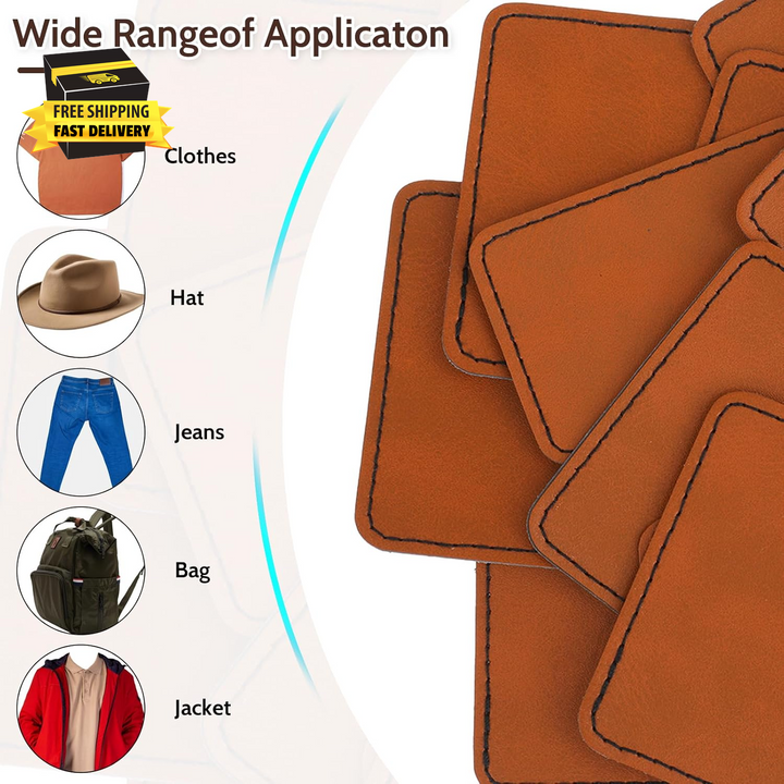 30 Pcs Blank Leatherette Hats Patches with Adhesive Rustic, Leatherette Rectangle Patches Faux, Leather Patches - OneBag