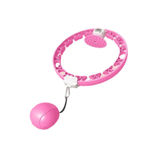 Weighted Smart Hula Ring Hoops with Auto-Spinning, 24 Detachable Knots Size Adjustable Hula hoop, 360 Degree All Round Auto-Spinning Ball, Workout, Losing Weight, Gymnastics, Fitness
