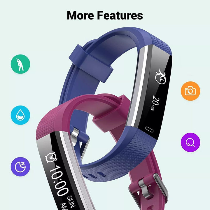 Runlio Fitness Tracker with Sleep Monitor, Activity Tracker with Step and Calories Counter, IP67 Waterproof Fitness Watch with Pedometer Stopwatch for Women Men - OneBag